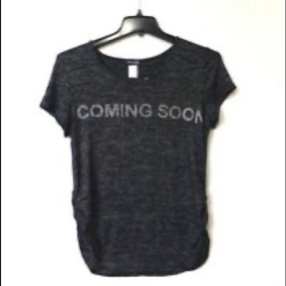 “Coming Soon” Jeweled Maternity Tee-S